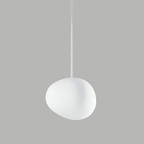 Petite lampe suspendue design en verre blanc luminaire de plafond