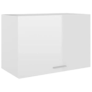vidaXL Hängeschrank 1 Regalboden Küche Schrank Einbauküche Küchenzeile Küchenmöbel Oberschrank Küchenschrank Hochglanz-Weiß 60x31x40cm Holzwerkstoff
