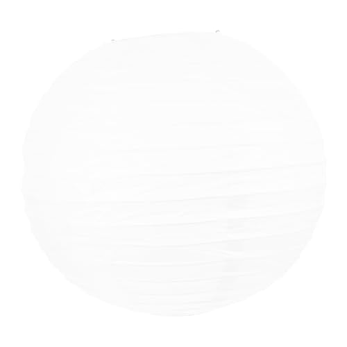 GETAJGHSD 和風折りたたみ提灯ランプシェード ホワイト 丸型 ランプカバー 結婚式パーティー用 室内外装飾用 塗装可能 照明柔らかく温かみあ