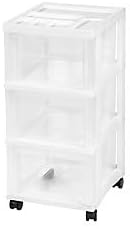 IRIS USA MC-303-TOP Storage Drawer Cart, 3 WHT CLR, White