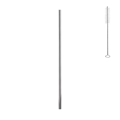 Pajitas De Acero Inoxidable 100 pajitas de metal reutilizables de acero inoxidable 304, coloridas, for bebidas de bar y fiestas. Para Pajitas(Silver Straight)