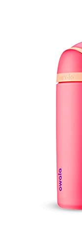 Owala Garrafa de água de aço inoxidável isolada com botão de pressão e canudo embutido, 560 ml, Hype