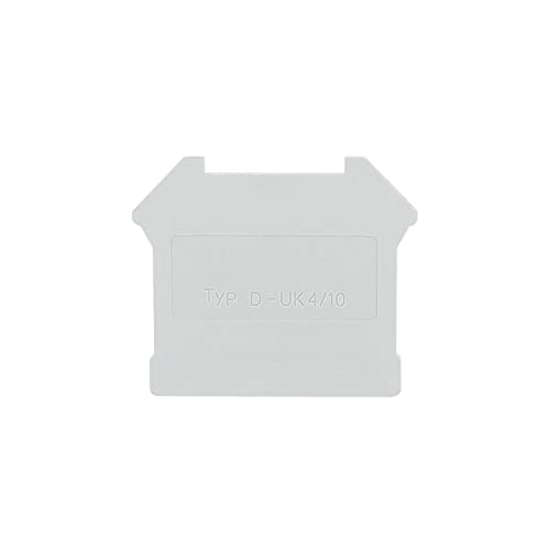 100Pcs D-UK4/10 End Plate for U K 3N/5N/6N/10N/25 UIK16 Connector U K 4/10 Din Rail Terminal Block Protection Contact End Cover (Color : for UK 25)