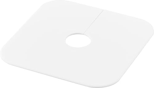 （00:30時点） 山崎実業(Yamazaki) 洗濯機 排水トラップ ホコリ防止 カバー ホワイト W16×D16×H0.2cm プレート Plate カットガイド付き 排水口カバー シリコーン製 1423