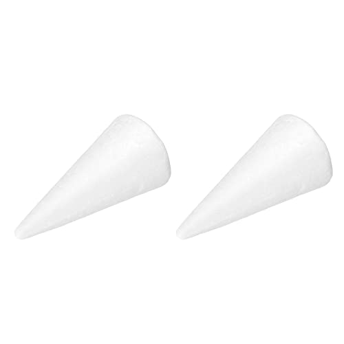 MECCANIXITY Foam Cones for DIY Arts and Crafts 4.33 x 2.17 inch Polystyrene Cones for Christmas Tree, DIY Home Craft Project 2 Pack