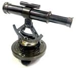 Nautical Solid Brass Alidade Compass Antique Black Theodolite Telescope Traditional Design Desktop