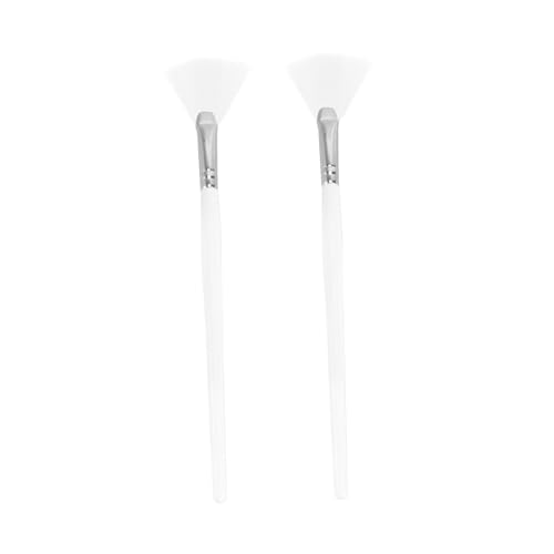 WOFASHPURET 2Pcs Fan Shape Mask Brushes Professional Skin Care Applicator Tools Comfortable Wooden Handle for Facial Masks Easy to Use for Hard to Reach Areas for DIY Beauty