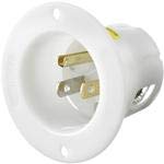 HBL5278C, FLANGED Inlet, 15A 125V, 5-15P, WH