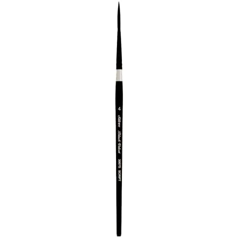 Silver Brush Limited 3007S4 Black Velvet Script Liner Watercolour Paint Brush, Size 4, Short Handle Cover