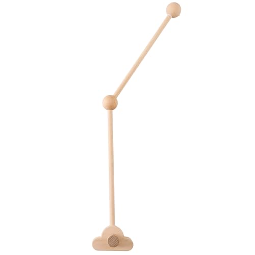 Image of Mobile Arm for Baby Crib Holder Bracket Hanger with Detachable, Adjustable, Wooden Cloud Design | Cute Stand for Cot Bed Bell, Wind Chimes, Music Box Attachment (27.6in, 1PC)