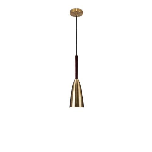 Suspension dorée et bois massif (lot de 3) luminaire îlot luxe