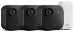 Blink Outdoor 2K+ (newest model) — Wireless smart security camera, 2K video resolution, enhanced audio, two-year battery. Sync Module Core included — 3 camera system (Black)