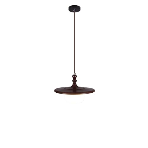 Walnut Color Creative UFO Wooden Pendant Light - Tri-Tone Dining