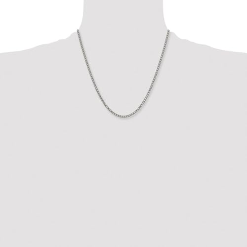 Titanium Polished 3.5mm Curb Chain Necklace 18" to 24"3