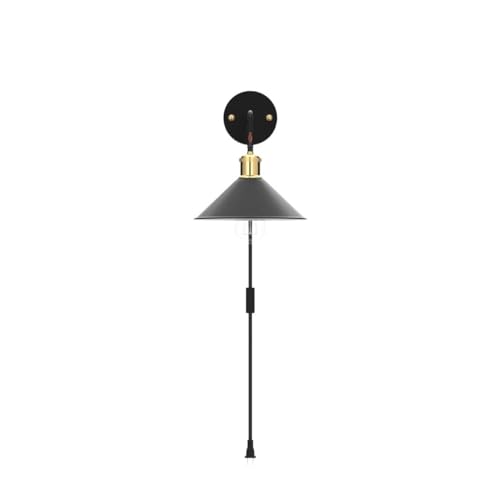 Image of KEWANNO Plug in Wall Sconces, 2PACK Wall Lamp with Plug in Cord, Plug in Wall Light Sconces, Sconces Wall Lighting Plugin, E26 Modern Wall Light Fixtures (Black)