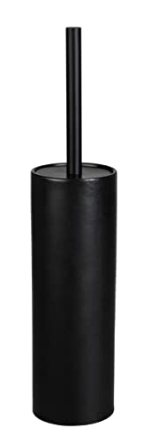 WENKO Casoli Toilet Brush Holder Black Ceramic, 9,1 x 40 x 9,1 cm