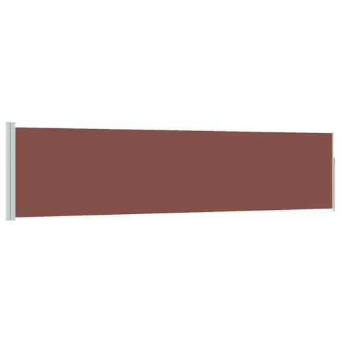 Store latéral extensible 120x500 cm marron brise-vue de balcon enroulement automatique