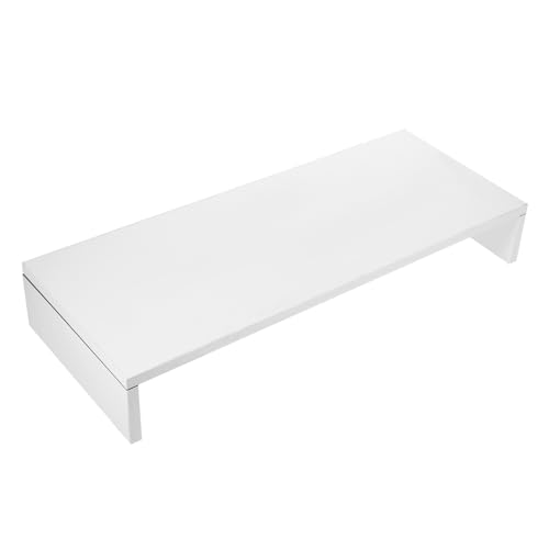 BAZEITFLOW Soporte para Monitor Escritorio Multiusos Blanco Estante Elevador para Laptop PC y Tv Base con Tablero Grueso para Oficina y Hogar