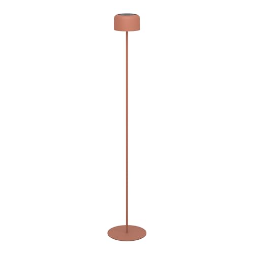 Eglo Lampadaire solaire Roccanova, lampe sur pied extérieure sans fil, luminaire tactile à intensité variable, pour terrasse et balcon, acier rouge, blanc...