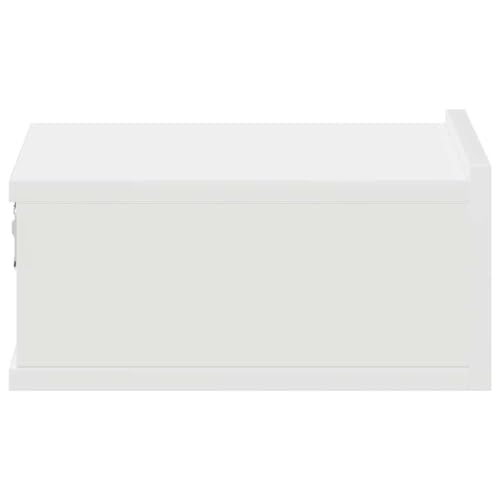 Table de chevet flottante blanche pour optimiser les petits espaces de nuit