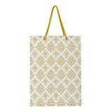 TASCHE Gold Flower Design Gift Bags for Gifting, Weddings, Birthday,Holiday Presents (28 cm x 20 cm x 7.5 cm, Pack of 20)