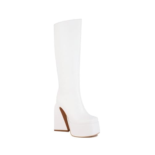Bottes gogo cuir extensible pour mollets larges et talons épais