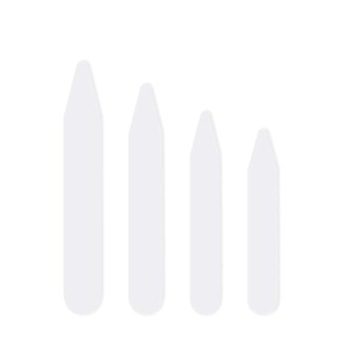 WRIRKN 200 Piezas Tensores de Cuello de Plástico Férula de Collar Soportes de Cuello de Plástico Refuerzos de Camisa Férulas de Cuello de Camisa Refuerzo para Camisas en 4 Tamaños Diferentes