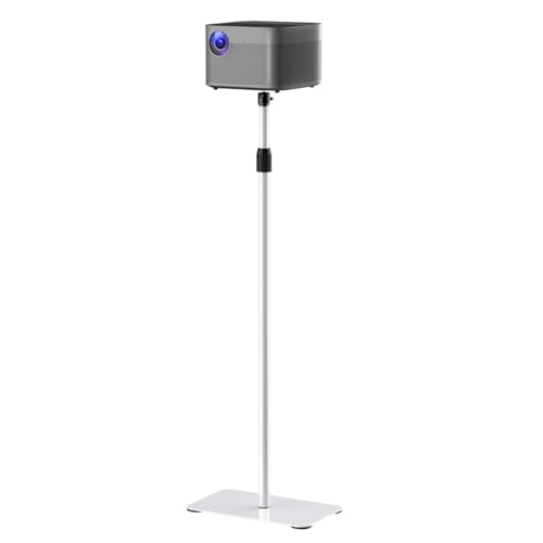 suptek Support de projecteur au Sol, Hauteur Réglable de 1 015 à 1 385 mm, Support de Plafond Universel pour Projecteur, Rotation à 360 degrés, Supporte jusqu'à 2 kg, Blanc PR001FW