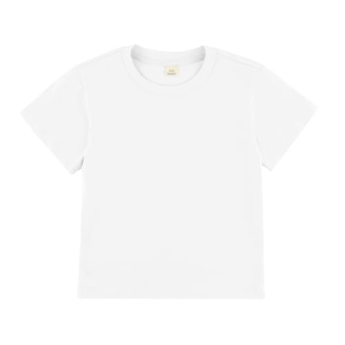 Image of Toddler Kids Short Sleeve Crew Neck T-Shirt Pullover, Loose Fit Casual Basic Tees for Boys Girls 2-8 Years