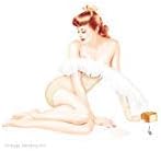 Alberto Vargas (Vargas Girls) Redhead With a Feather Pen Vintage Pin-Up Art Postcard Print 11x14