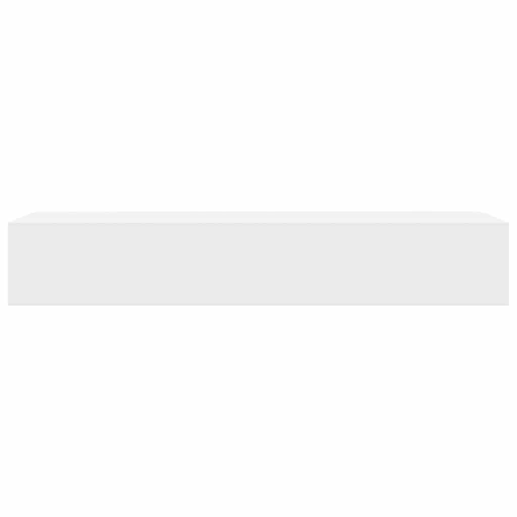 Estantería de pared con cajón MDF blanco, 48 x 25 x 8 cm, estante flotante para dormitorio, baño, oficina, pasillo, decoración, fijación invisible, alta capacidad de carga