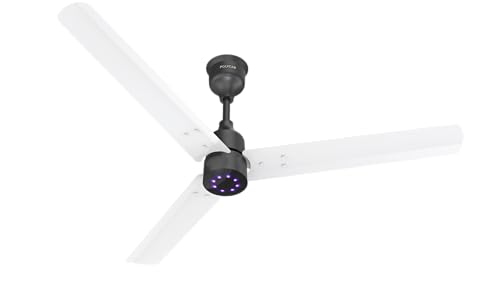Image of Polycab Wizzy Plus LED 1200mm BLDC Ceiling Fan with remote | BEE 5 Star Rated, Higher Air Delivery|LED Indicator,Reverse,Boost,Sleep and Breeze Mode |3 Years Warranty (White Black)