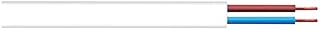 Merriway BH01449 2-Core Flat Flex Cable, 2192Y 0.5mm White, 5 Metres (16.5 feet)