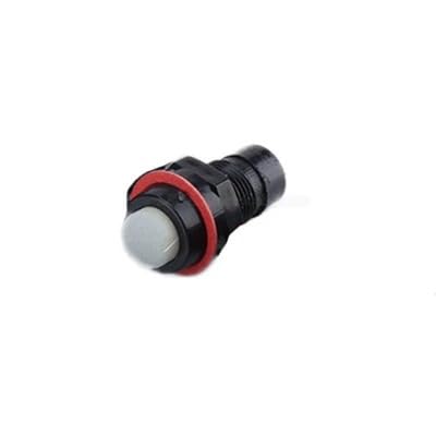 AUOQKQUT 6Pcs DS-211 2Pin WHITE Push Button Switch 10mm Self Locking Miniature 1A 125V 3A 250V