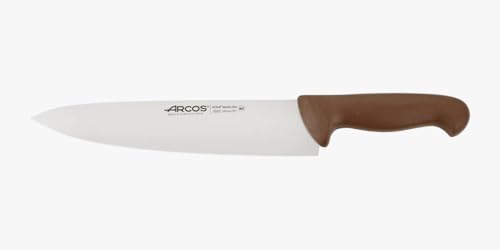 Arcos Serie 2900 - Coltello da Chef Coltello da Cucina - Lama Acciaio Inossidabile Nitrum 250 mm - Manico Polipropilene Colore Marrone