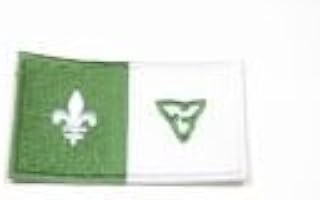 FRENCH ONTARIO PROVINCIAL FLAG SMALL IRON ON PATCH CREST BADGE ... CANADIAN PROVINCE ... NEW