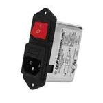 AC Power Entry Modules 6A 120/250VAC Red Illum Switch