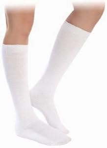 Image of SIGVARIS Women's Essential Cotton 230 Closed Toe Calf-High Socks 30-40mmHg - White - Small Short