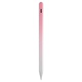 QISI タッチペン iPad Android iPhone 多機種対応 超高感度 ペンシル タブレット スマホ スタイラスペン 極細 POM製ペン先1.0mm 1.2mm 軽量15g USB充電式 ツムツム iPad 第10世代 (ピンク)