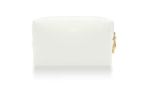 Small Makeup Bag Portable Cosmetic Bag for Women Makeup Pouch Waterproof Toiletry Bag for Travel (White, Normal)