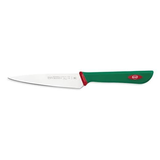 Sanelli Premana Professional Coltello Spelucchino, Acciaio Inossidabile, Verde/Rosso, 12 cm