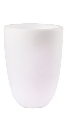 8 seasons design Shining Curvy Pot M, LED Pflanzkübel (Weiß) 39 x 51 cm, E27 Fassung inkl. Leuchtmittel in warmweiß, beleuchteter Pflanzkübel für innen und außen, Blumenkübel