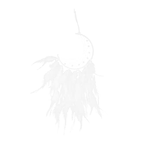 STOBAZA 1Pc Moon Shape Dreamcatcher Pendant Bead Hanging Decor for Home Party Decoration Lightweight Ornament for Porch Living Room Friends Family