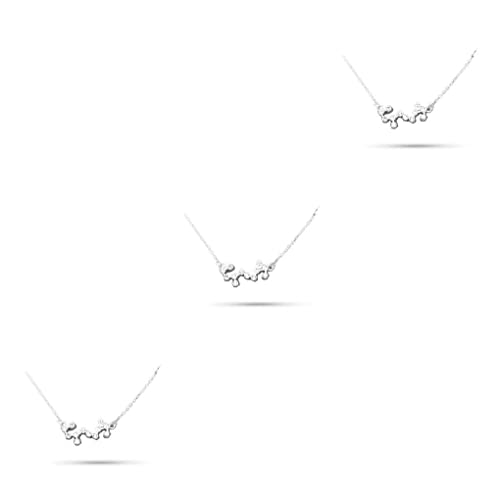 SUWIAKLALL 3 PCS Colar de strass da amizade com corrente de joias pingente escorpião prata