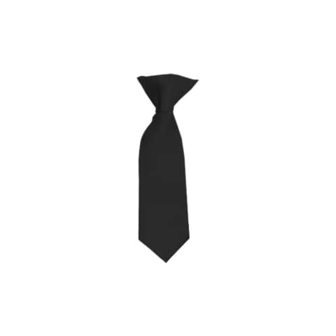 Romario Manzini Solid Color Boy's 8" Clip On Tie (Black) Cover