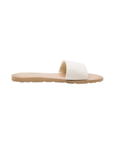 Image of Volcom Women's Simple Slide Sandals - Cushioned Synthetic Leather Strap Slides With Padded Footbed