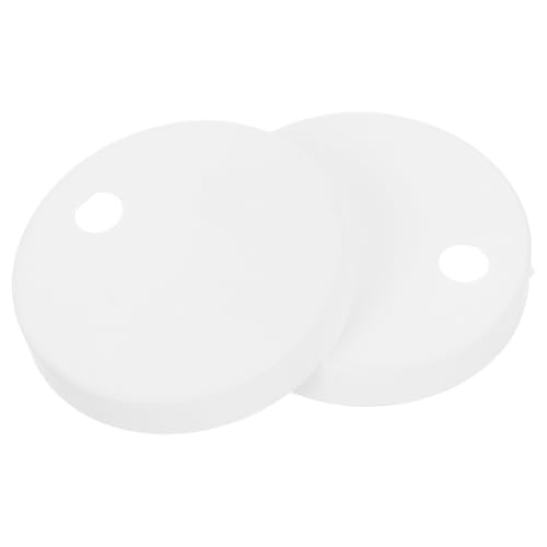 Cabilock 2.55" Universal Toilet Bolt Covers - White Plastic Screw Cap Set for Toilet Seat Lid Fixing Bolts, Bathroom Decor & Hardware Replacement Kit, 65mm Round, 1 Pair