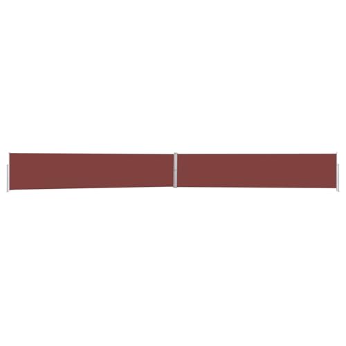 Tidyard Auvent latéral rétractable de Patio 170x1200 cm Marron Protection de l'intimité et Vent, Paravent Store latéral, Abri Solaire Extensible Brise Vue pour Extérieur, Balcon, Terrasse