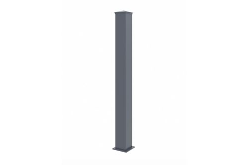 Casanoov Poteau EIFEL Aluminium 15x15cm H.166cm Gris Anthracite – Support Portail et Portillon Jusqu’à 140cm – Thermolaqué Résistant Intempéries –...