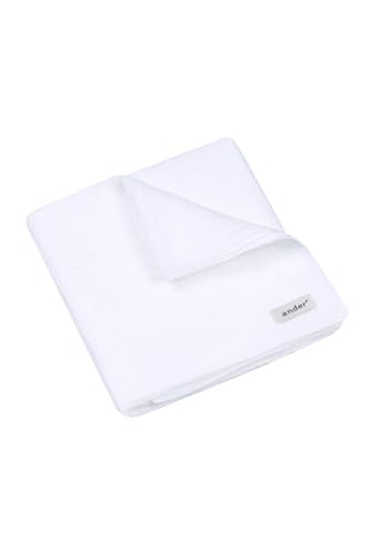 Ander Baby Pucktuch Musselin Decken Matteo - Musselintuch Baby 100% Baumwolle - Babydecke Musselin 60 cm x 60 cm Weiß Farben - Sanft und Sicher